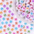 Colorful acrylic letter H beads for DIY handmade bracelets, necklaces, and jewelry making. - Letter H