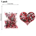 Valentine polymer clay slices set, cute heart and lip nail art charms, 1 pack decoration. - Valentine's Day Mixed Pink Red White and Brown Polymer Clay Slices