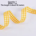 Yellow gingham ribbon, 1cm width and 40m length, perfect for gift wrapping and DIY crafts. - 50 Yards / Pack / Orange