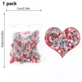 Valentine polymer clay slices nail art DIY accessories sweet heart envelope 1 pack - Valentine's Day Mixed Pink Red White and Blue Polymer Clay Slices
