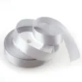 Silver satin ribbon 20mm 3/4 inch polyester fabric roll for gift wrapping and wedding craft DIY - Size 25 / Gray