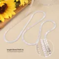 Baguette Cubic Zirconia Tennis Chain Necklace Silver Short Choker Fashion Jewelry for Women - Horizontal Rectangular Zirconia Chain (Semi-finished - Without Clasp) / 2.5*5mm (50cm) / Silver White