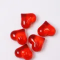 Red heart plastic beads for DIY jewelry making, transparent crystal love charm accessories - Heart (No Hole) / 10 Pieces/Pack / Bright Red