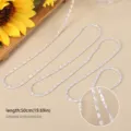 Elegante collana con catena in zircone rettangolare da donna, gioiello di moda corto 50cm. - Catena in zirconia rettangolare verticale (Semilavorato - Senza chiusura) / 2.5*5mm (50cm) / Bianco Argento