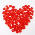 Red Rose Plastic Beads DIY Crystal Heart Shape Jewelry Accessories Craft Supplies - Rose Flower (No Hole) / 10 Pieces/Pack / Bright Red