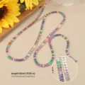 Collana girocollo con zirconi baguette colorati catena elegante da donna 50cm - Catena in zirconia rettangolare orizzontale (Semilavorato - Senza chiusura) / 2.5*5mm (50cm) / Multicolore