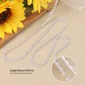 Catena collana in cristallo zircone brillante, lunghezza 50 cm, design elegante e chic. - Catena in zirconia quadrata diagonale (Semilavorato - Senza chiusura) / 4*4mm (50cm) / Bianco Argento