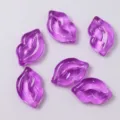 Purple transparent lip shaped acrylic beads diy jewelry making accessories 6 pieces set - Lips (No Hole) / 10 Pieces/Pack / Purple