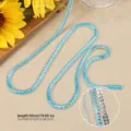Light blue baguette zirconia chain necklace, 50cm fashion clavicle chain jewelry item. - Horizontal Rectangular Zirconia Chain (Semi-finished - Without Clasp) / 2.5*5mm (50cm) / Aqua