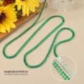 Collana girocollo corta in zirconia cubica rettangolare alla moda per donne gioielli eleganti. - Catena in zirconia rettangolare orizzontale (Semilavorato - Senza chiusura) / 2.5*5mm (50cm) / Verde