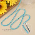 Moderna catenina tennis con zirconi quadrati azzurri collana corta da donna gioiello elegante - Catena in zirconia quadrata (Semilavorato - Senza chiusura) / 4*4mm (50cm) / Blu Mare