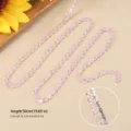 Collana con catena in strass rosa, catena corta da 50cm con cristalli quadrati, variante rosa. - Catena in zirconia quadrata diagonale (Semilavorato - Senza chiusura) / 4*4mm (50cm) / Rosa