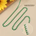 Collana con catena in cristallo di zircone verde 50cm catena clavicolare in strass quadrato moda - Catena in zirconia quadrata diagonale (Semilavorato - Senza chiusura) / 4*4mm (50cm) / Verde