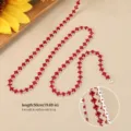 Collana catena strass rossa, elegante collana girocollo cristallo quadrato donna 50cm - Catena in zirconia quadrata diagonale (Semilavorato - Senza chiusura) / 4*4mm (50cm) / Rosso Brillante