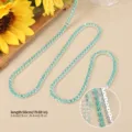 Collana girocollo elegante da donna in zircone verde rettangolare gioiello alla moda - Catena in zirconia quadrata (A-18) (Semilavorato - Senza chiusura) / 4*4mm (50cm) / Verde