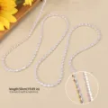 Trendy rectangular zircon short necklace for women, elegant clavicle chain fashion jewelry. - Barrel Shape Zirconia Chain (Semi-finished - Without Clasp) / 3*5mm (50cm) / Silver White