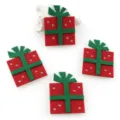 Christmas felt gift box hanging decoration red and green non-woven fabric holiday party craft - 45x59mm 10 Pieces/Pack