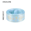 Nastro blu con conchiglie dorate, larghezza 2.5cm e lunghezza 5 yards per progetti fai da te. - Azzurro
