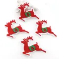 Christmas red felt reindeer pendant, non-woven fabric holiday decoration for tree DIY crafts. - 65x71mm 10 Pieces/Pack