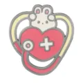 Spilla in smalto metallico a tema medico carino con coniglio cartone animato cuore stetoscopio. - Coniglietto con Stetoscopio (C3284-4)