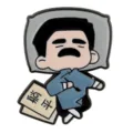 Lu Xun tekenfilm geëmailleerd speld metaal broche grappige badge tas en kleding - Liggende Stijl (C3250-3)
