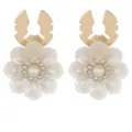 Elegant floral rhinestone shirt cufflinks with pearls for fashion suit buttons pair - Flower Cufflinks (B1655-6)