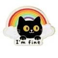 Schattige zwarte kat emaille speld regenboog wolk broche badge leuke rugzak kleding accessoire - Regenboog Kat Stijl