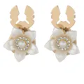 Exquisite pearl rhinestone gardenia flower suit shirt cufflinks elegant decorative buttons - Gardenia Cufflinks (B1655-9)