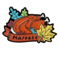 Thanksgiving kalkoen emaille speld herfst esdoornblad metalen broche badge voor rugzak cadeau - Kalkoen Maaltijd