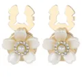 Pearl Rhinestone Flower Cufflinks Elegant White Gardenia Shirt Buttons Suit Accessories Gold - Five Petal Flower Cufflinks (B1656-4)
