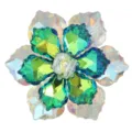 Boutons de manchette de luxe en cristal de fleur chemise strass brillants et elegante - Dégradé Vert Bleu