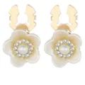 Pearl rhinestone gardenia suit shirt cufflinks and crystal flower button variant display. - Gardenia Cufflinks (B1656-5)