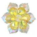 Boutons de manchette de fleurs en cristal de luxe avec des pétales scintillants élégants. - Jaune Coloré