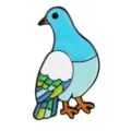 Cartoon creative peace pigeon enamel pin, alloy metal cute bird brooch badge accessory. - C3236-2