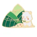 Leuke cartoon panda zongzi metalen geemailleerde speld broche kleding accessoire schattig. - Panda Zongzi