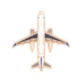 Enamel airplane brooch pin, gold-trimmed metal airplane badge for backpack and clothes - C3553-2