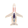 Gold plated metal airplane enamel lapel pin brooch, stylish jet fighter backpack accessory gift. - C3553-4