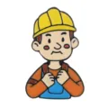 Cute cartoon worker enamel pin, metal badge for backpacks, clothes and vintage accessories. - C3103-2