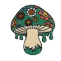 Spilla in metallo fungo colorato retrò simpatico badge smaltato con fiori per borse vestiti - Viola