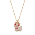 Leuke cartoon alpaca hanger ketting voor kinderen, goudkleurige ketting met emaille details. - Kleurrijke Alpaca Stijl