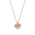 Kind goudkleurig roze glitter hart hanger ketting stijl variant voor dagelijks gebruik. - Pailletten Hart Stijl