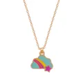 Kinderen cartoon wolk regenboog ster hanger ketting, gouden legering ketting variant. - Regenboog Wolk Stijl