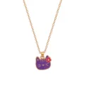 Kinderen schattige paarse kat hanger legering ketting, leuk cartoon stijl sieraad. - Paarse Kat Stijl