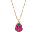 Leuke cartoon uil hanger ketting voor kinderen, kleurrijke emaille legering met gouden ketting. - Roze Uil