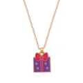Kind Gouden Ketting Paarse Geschenkdoos Hanger Schattige Strik Sieraden Voor Meisjes - Paarse Cadeaubox Stijl