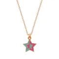 Kinder gouden ketting met kleurrijke gesplitste geëmailleerde sterhanger, mode sieraden. - Color Block Ster Stijl