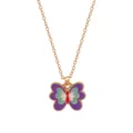 Goudkleurige ketting met een kleurrijke emaille vlinderhanger voor kinderen, erg leuk en levendig. - Cartoon Vlinder Stijl
