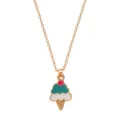 Goudkleurige ketting voor kinderen met leuke schattige kleurrijke emaille ijsje hanger. - IJs