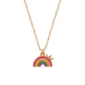Goudkleurige ketting voor kinderen met kleurrijke emaille regenboog kroon hanger sieraad - Regenboog Kroon Stijl