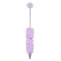 DIY purple flower beaded ballpoint pen, cute handmade stationery gift variant item style. - Purple Flower Style